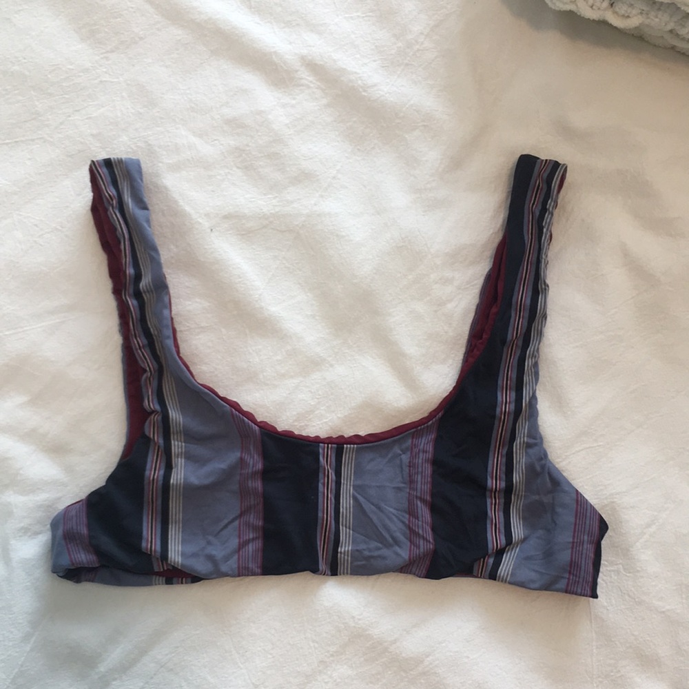San lorenzo plum/striped reversible bikini top